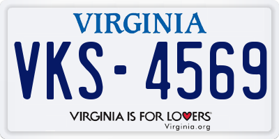 VA license plate VKS4569