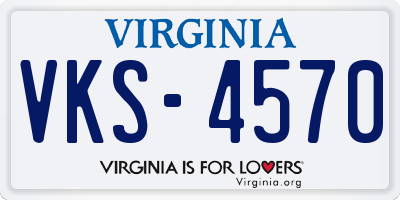 VA license plate VKS4570
