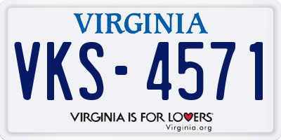 VA license plate VKS4571