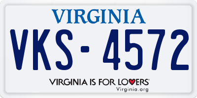 VA license plate VKS4572
