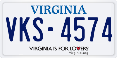 VA license plate VKS4574
