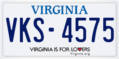 VA license plate VKS4575