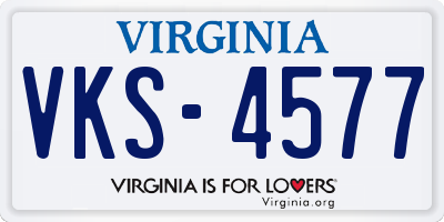 VA license plate VKS4577