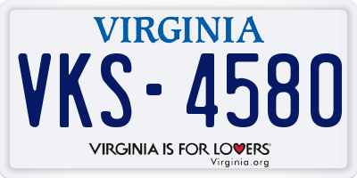 VA license plate VKS4580
