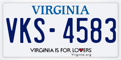 VA license plate VKS4583