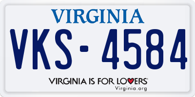 VA license plate VKS4584