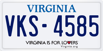 VA license plate VKS4585