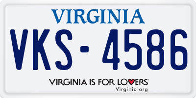 VA license plate VKS4586