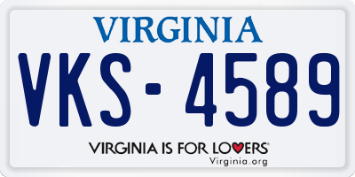 VA license plate VKS4589