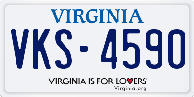 VA license plate VKS4590