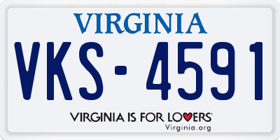 VA license plate VKS4591