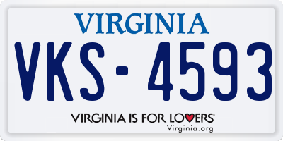 VA license plate VKS4593
