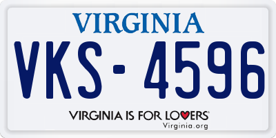 VA license plate VKS4596