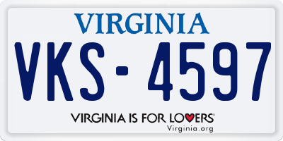 VA license plate VKS4597