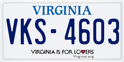 VA license plate VKS4603