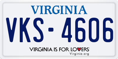 VA license plate VKS4606