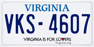 VA license plate VKS4607