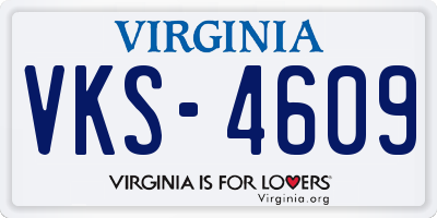VA license plate VKS4609