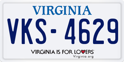 VA license plate VKS4629