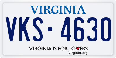 VA license plate VKS4630