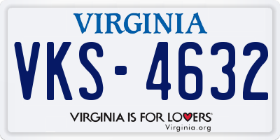 VA license plate VKS4632