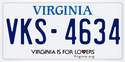 VA license plate VKS4634