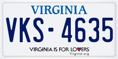 VA license plate VKS4635