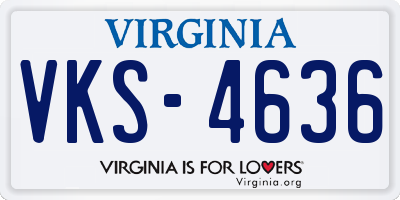 VA license plate VKS4636