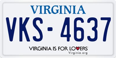 VA license plate VKS4637