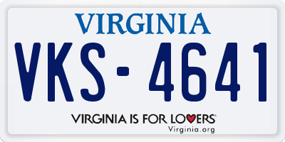 VA license plate VKS4641