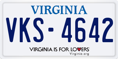 VA license plate VKS4642