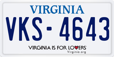 VA license plate VKS4643