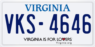 VA license plate VKS4646