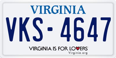 VA license plate VKS4647