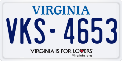 VA license plate VKS4653