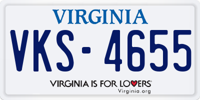 VA license plate VKS4655