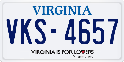 VA license plate VKS4657