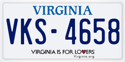VA license plate VKS4658