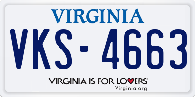 VA license plate VKS4663
