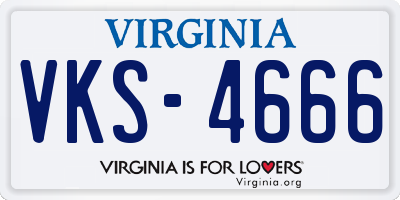 VA license plate VKS4666