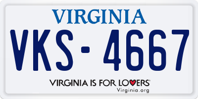 VA license plate VKS4667