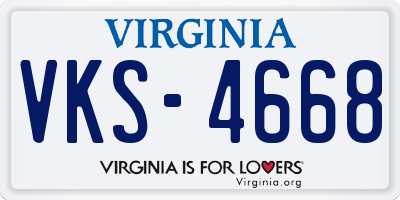 VA license plate VKS4668