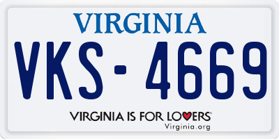 VA license plate VKS4669