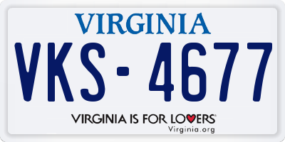 VA license plate VKS4677