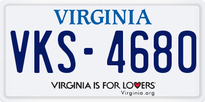VA license plate VKS4680