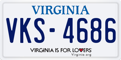 VA license plate VKS4686