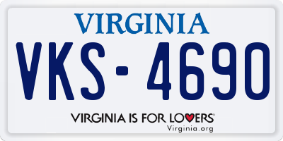 VA license plate VKS4690
