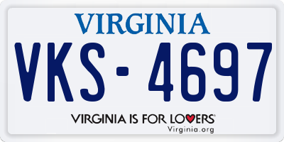 VA license plate VKS4697