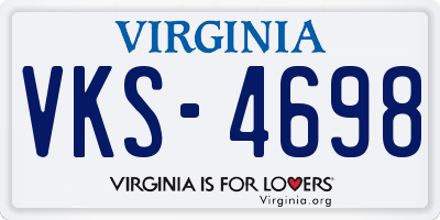 VA license plate VKS4698