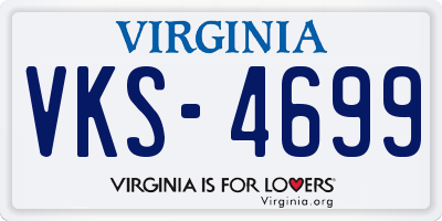 VA license plate VKS4699